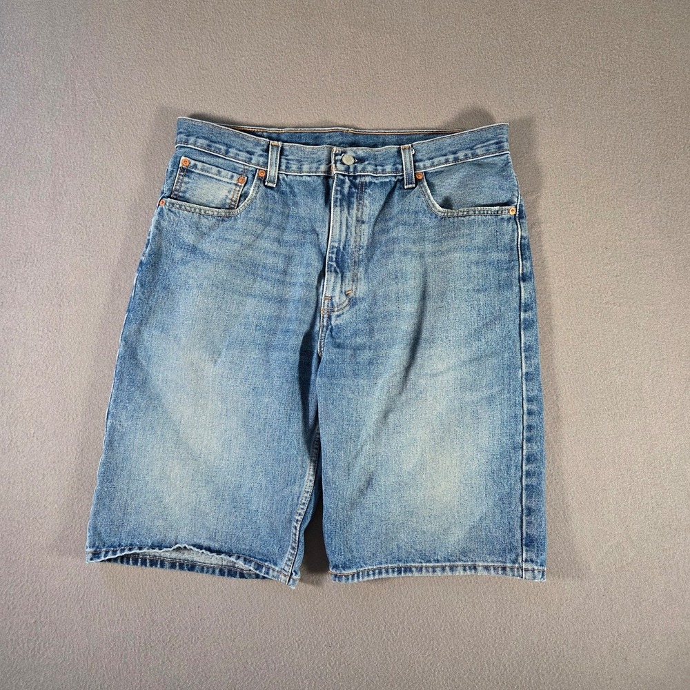 Levis Shorts Mens 36 Faded Medium Wash 569 Jorts Loose Fit Jeans 12" Summer